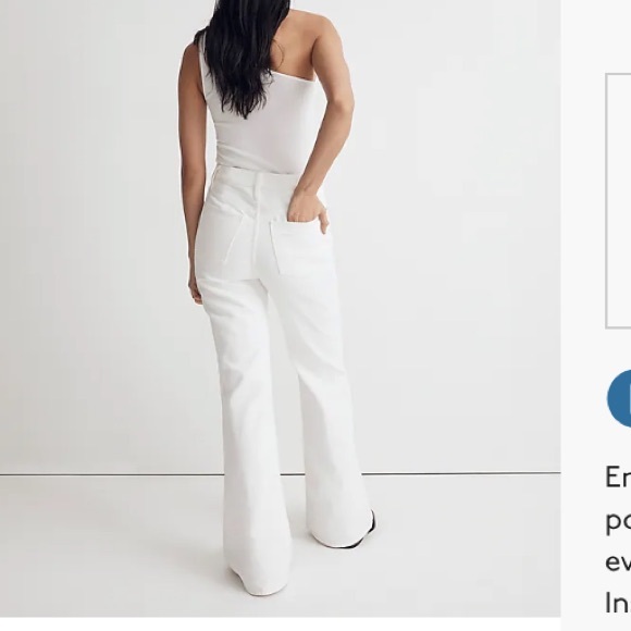 Madewell baggy flare front slit edition new size 26 white - Picture 2 of 8